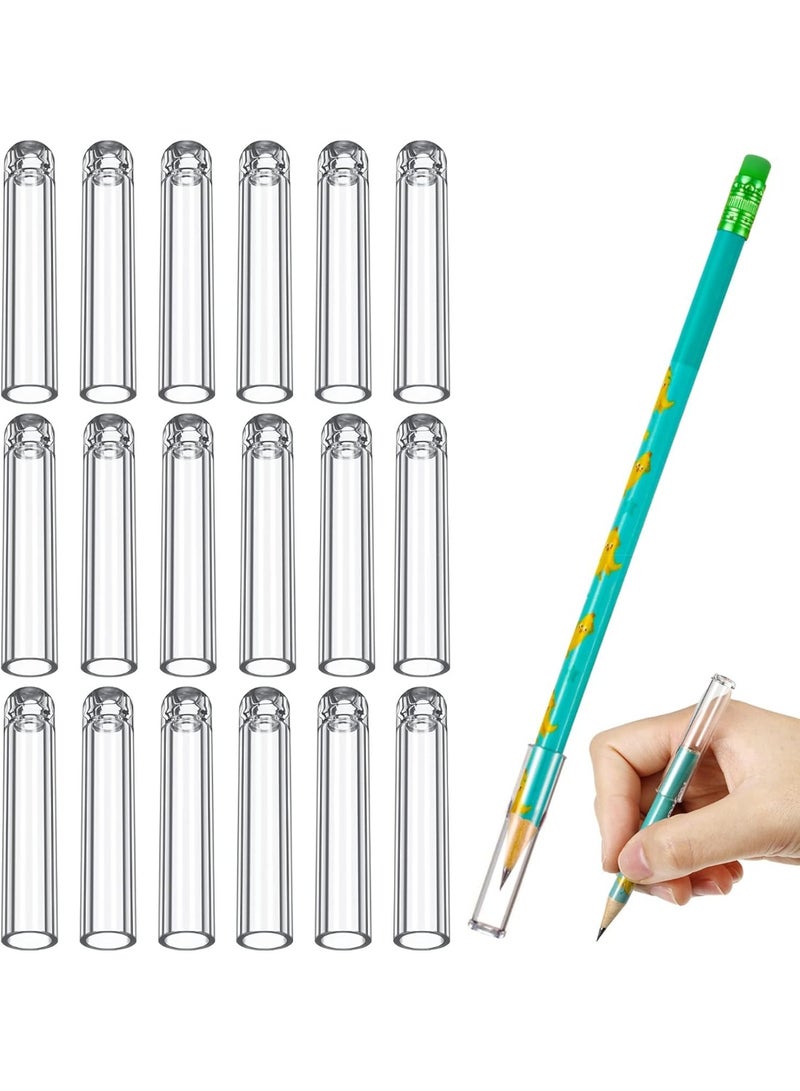 SYOSI Clear Plastic Pencil Cap Set, Pen Tip Protector Cover, Clear Pencil Toppers Caps for Wooden Pen, Extender Holders for Classroom Supplies, Back to School Gifts, BPA-Free Material(Transparent,18-Piece) - Image 1
